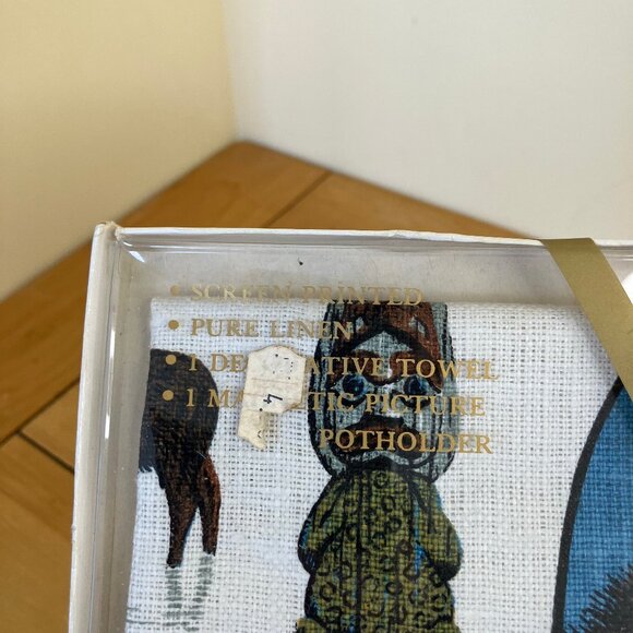 Alaska Midnight Sun Kitchen Towel Pot Holder Inuit Husky Dog NEW Vintage Kay-Dee - Picture 2 of 9